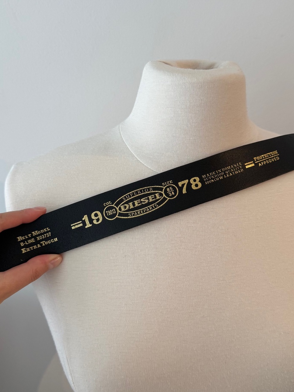 Diesel Black Leather Belt Size 85/34 - Picture 8 of 8
